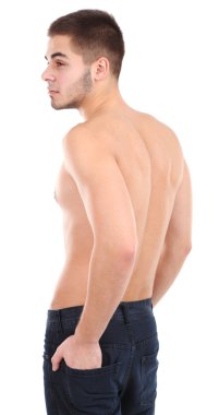 beyaz izole yakışıklı genç