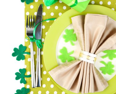 Tablo ayarı için st patricks günü beyaz arka plan ile