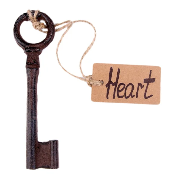 Keys to heart, Conceptual photo. Isolated on white — Stock Photo, Image