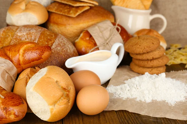 Tasty flour products close up — Stock Photo, Image