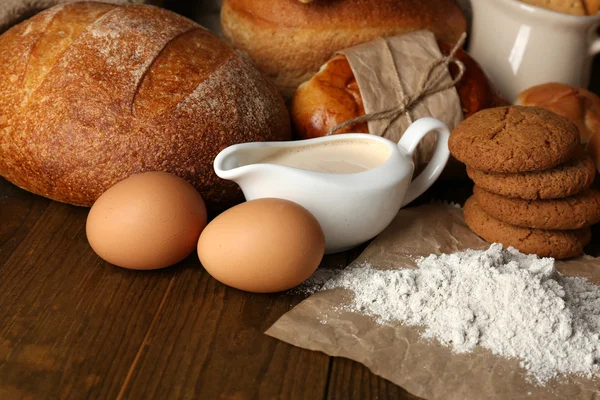 Tasty flour products close up — Stock Photo, Image