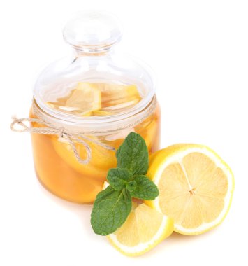 beyaz izole lezzetli limon reçeli