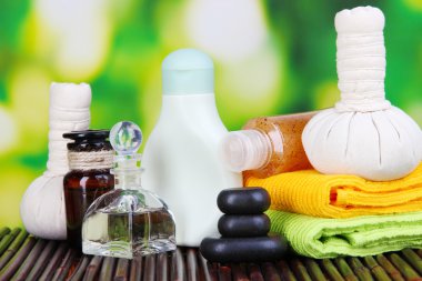parlak arka plan bambu hasır Spa ayarı