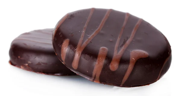 Schokoladenkekse isoliert auf weiß — Stockfoto