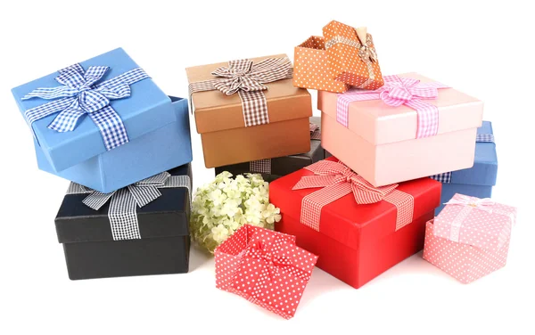 Gift boxes isolated on white — Stock Photo, Image