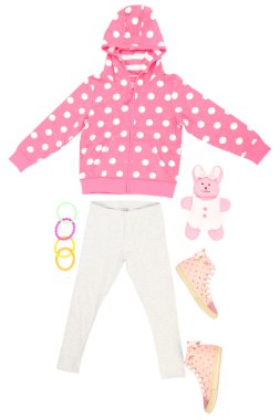 küçük kız, beyaz izole için güzel elbiseler