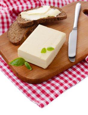 beyaz izole tereyağlı çavdar ekmek