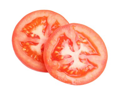 beyaz izole taze domates dilimleri