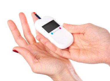 glikoz düzeyi kan üzerinde beyaz izole ölçme