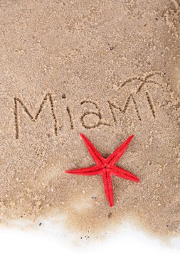 ıslak kum yakın çekim arka plan Miami'de yazıt