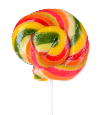 Renkli lolipop beyaza izole edilmiş.