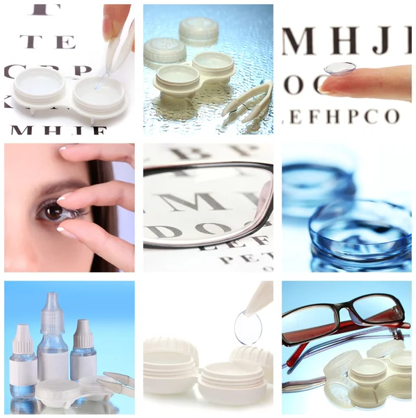 Collage of equipment for good vision close-up — Stock Photo, Image