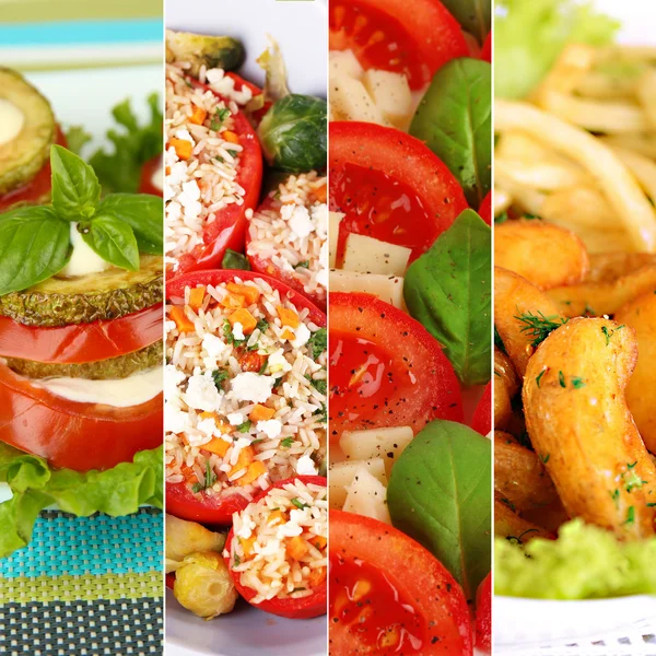 Collage de platos para menú de restaurante — Foto de Stock