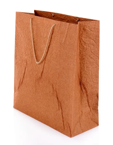 Renkli alışveriş çantası, üzerinde beyaz izole — Stok fotoğraf