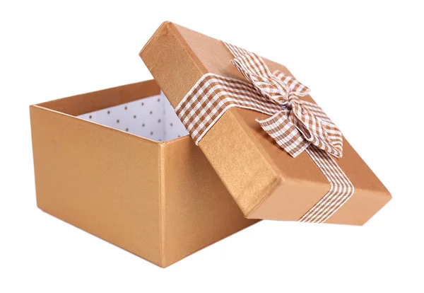Offene Geschenkbox isoliert auf weiß — Stockfoto