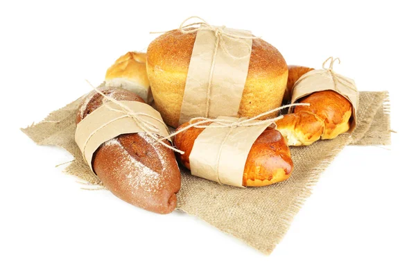 Diferentes tipos de pan aislado en blanco —  Fotos de Stock