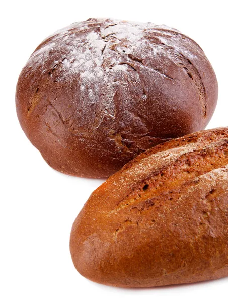 Roggenbrot isoliert auf Weißbrot — Stockfoto