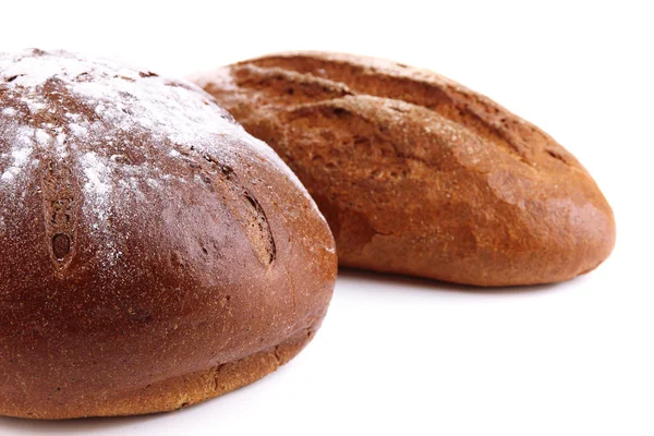 Roggenbrot isoliert auf Weißbrot — Stockfoto