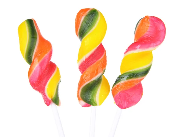 Colorful lollipops isolated on white — Stock Photo, Image