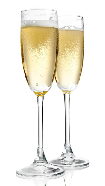 Glasses of champagne, isolated on white — Stock Photo, Image
