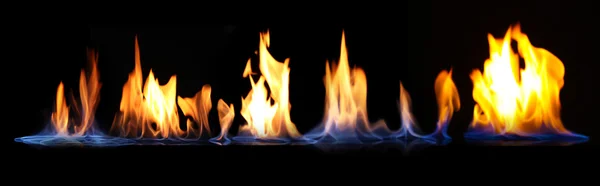 Fire on black background — Stock Photo, Image