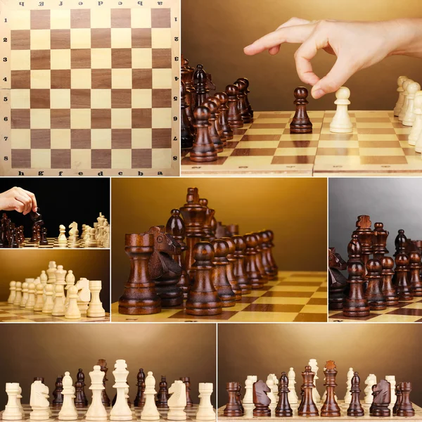 Collage of chess game — Stock Photo, Image