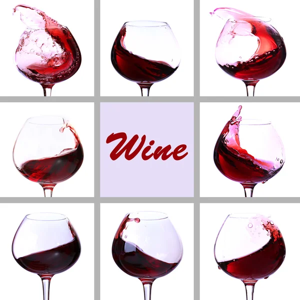 Červené víno koláž — Stock fotografie