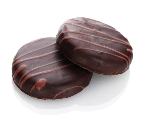 Schokoladenkekse isoliert auf Weiß — Stockfoto