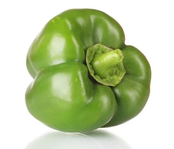 Friss zöld paprika elszigetelt fehér — Stock Fotó