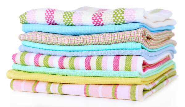 Kitchen towels isolated on white