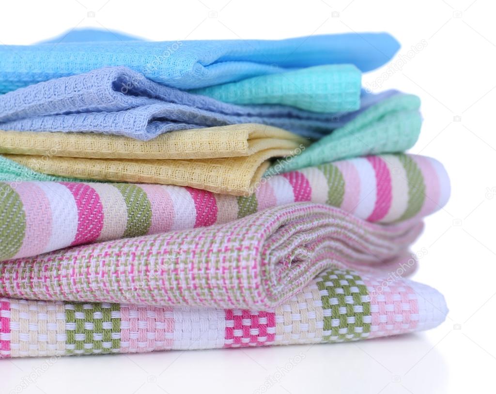 Kitchen towels isolated on white