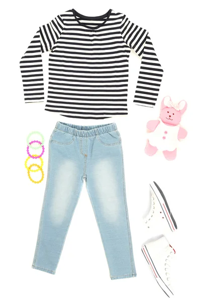 küçük kız, beyaz izole için güzel elbiseler