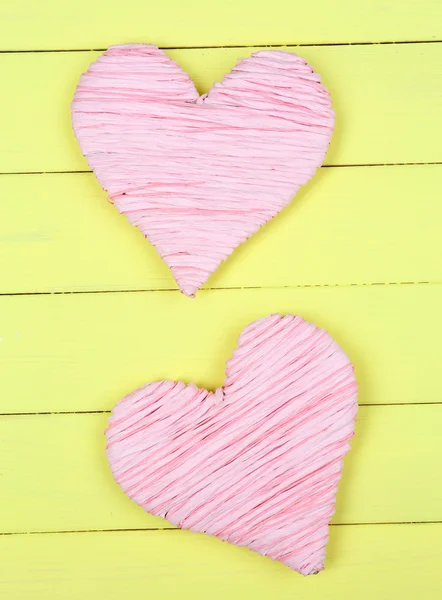 Decorative heart on wooden background — Stock Photo, Image