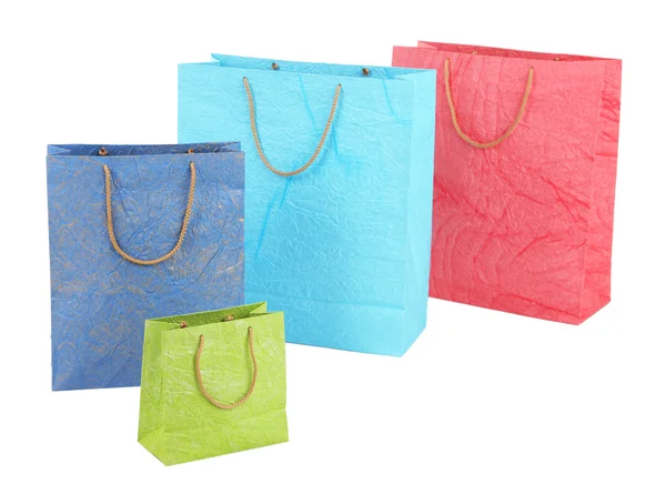 Colorful shopping bags, isolated on white — Stock Photo, Image