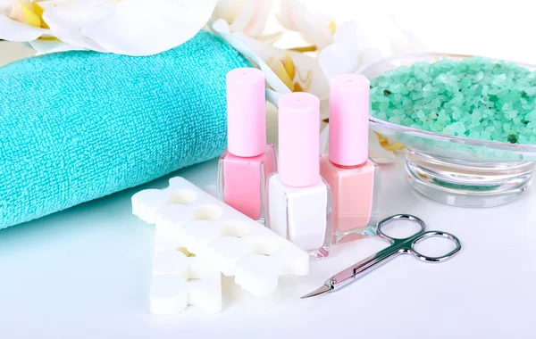 Pedicure set geïsoleerd op wit — Stockfoto