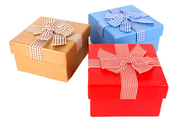 Gift boxes isolated on white — Stock Photo, Image