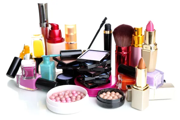 Nieuwe make-up set geïsoleerd op wit — Stockfoto