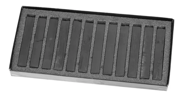 Черный рисунок угля изолированы на белом — стоковое фото