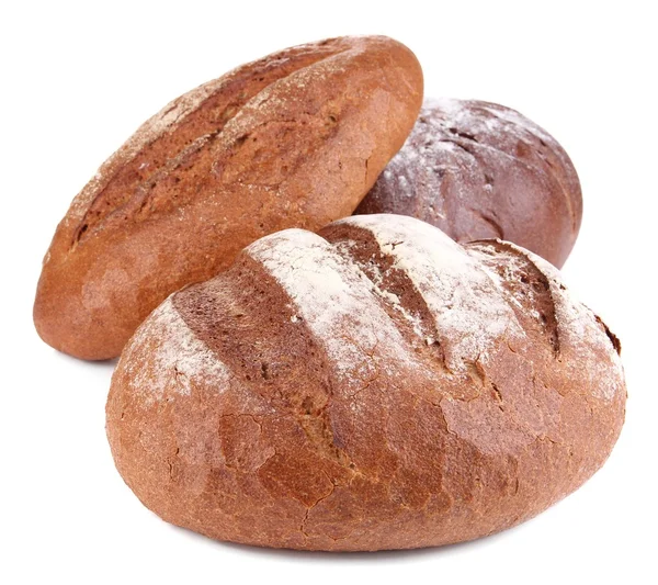 Roggenbrot isoliert auf Weißbrot — Stockfoto