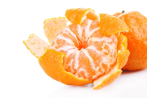 Ripe sweet tangerines, isolated on white — Stock Photo, Image