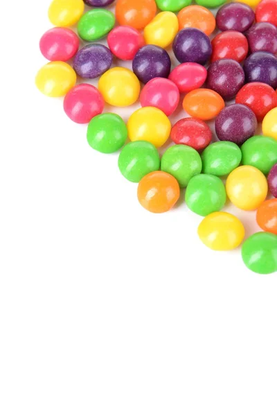 Diferentes dulces de frutas de colores aislados en blanco —  Fotos de Stock