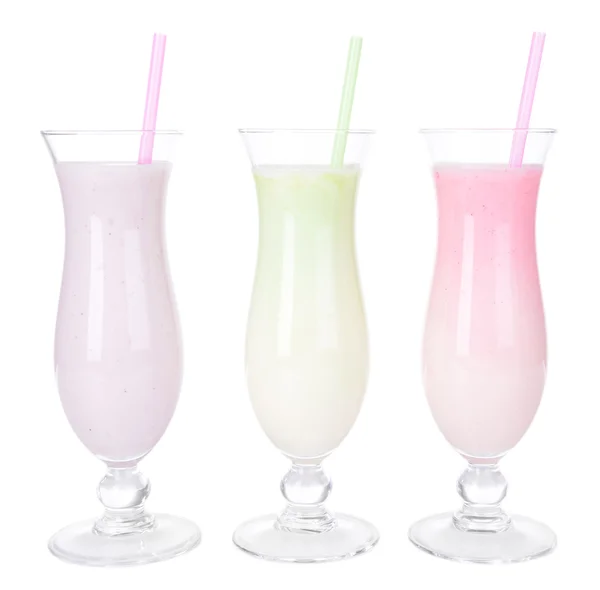 Milk shakes isolated on white — Stock Photo, Image