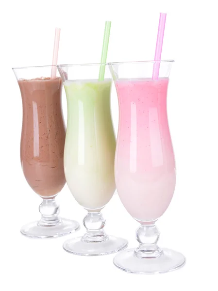 Milk shakes isolated on white — Stock Photo, Image