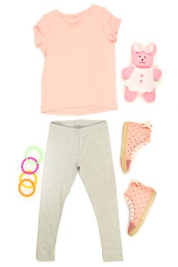 küçük kız, beyaz izole için güzel elbiseler