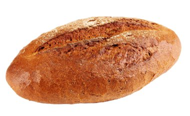Beyaz üzerine izole edilmiş çavdar ekmeği