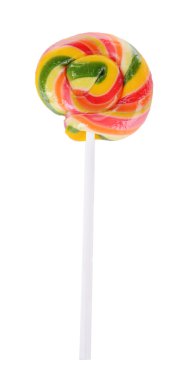 Renkli lolipop beyaza izole edilmiş.