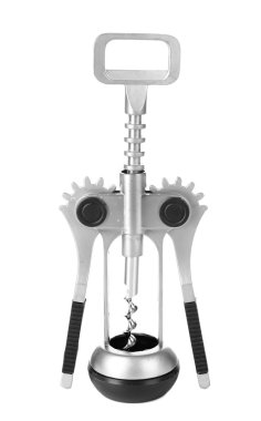 tirbuşon üzerinde beyaz izole