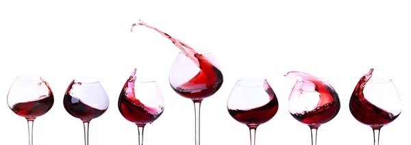 Κόκκινο κρασί που απομονώνονται σε λευκό — Φωτογραφία Αρχείου
