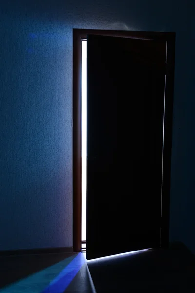 Öppna dörren med starkt ljus utanför — Stockfoto