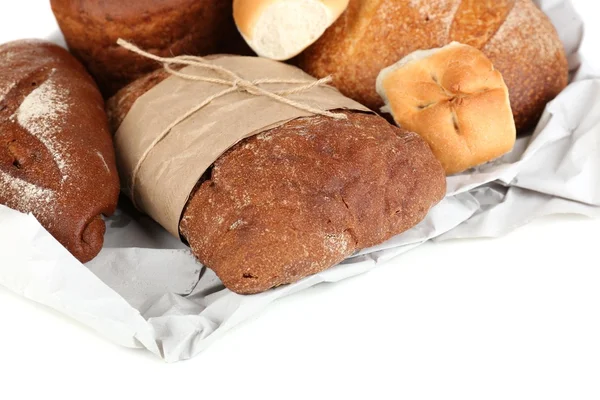 不同类型的面包关门 — 图库照片